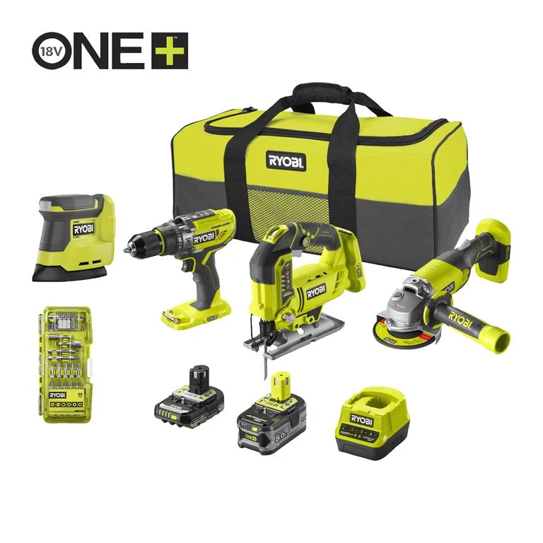 ONE+™ 18V 4-piece Combo Kit (incl. 1x 5.0 Ah battery + 1x 2.0 Ah battery & charger)