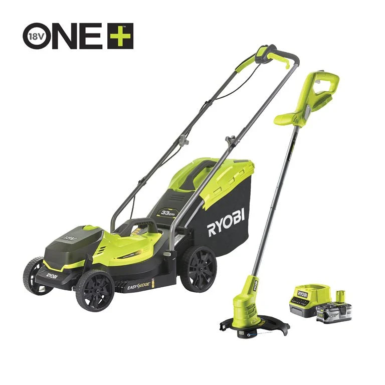 ONE+™ 18V Cordless 33cm Lawn Mower & 25cm Grass Trimmer Kit (incl. 1x 4.0 Ah battery & charger)